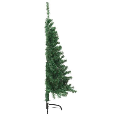 vidaXL Medio árbol de Navidad artificial con soporte PVC verde 150 cm