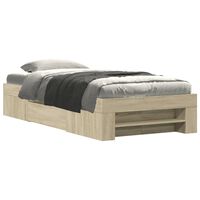 vidaXL Estructura de cama sin colchón madera roble Sonoma 75x190 cm