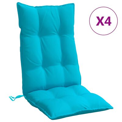 vidaXL Cojines para silla con respaldo alto 4 uds tela Oxford turquesa