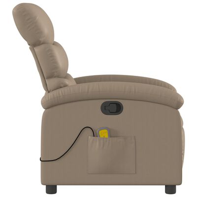 vidaXL Sillón de masaje reclinable cuero sintético color capuchino