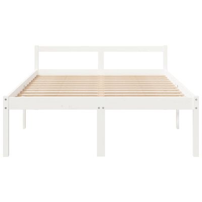 vidaXL Cama para personas mayores madera maciza pino blanca 120x190 cm