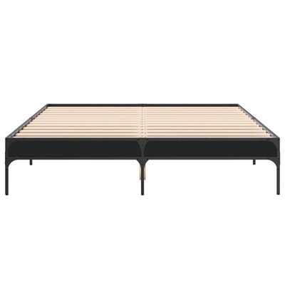 vidaXL Estructura de cama madera de ingeniería y metal negro 140x200cm