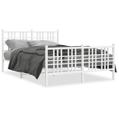 vidaXL Estructura cama sin colchón con estribo metal blanco 120x190 cm