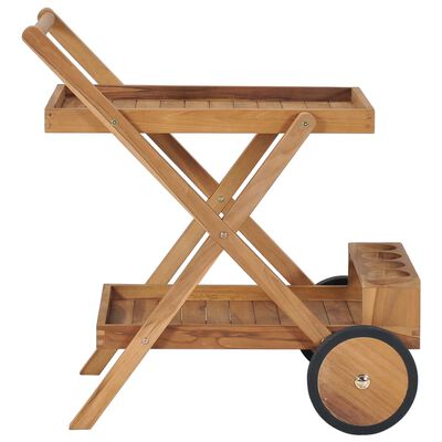 vidaXL Carrito del té de madera maciza de teca