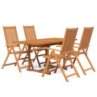 vidaXL Juego de comedor de jardín 5 piezas madera maciza de acacia