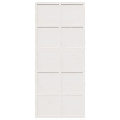 vidaXL Puerta de granero madera maciza pino blanca 90x208 cm