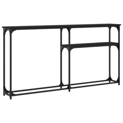 vidaXL Mesa consola madera de ingeniería negra 145x22,5x75 cm