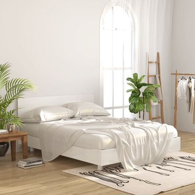 vidaXL Cabecero cama madera contrachapada blanco brillo 160x1,5x80 cm