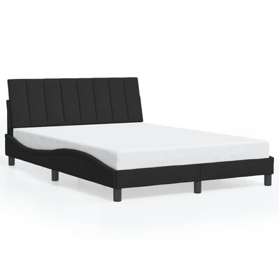 vidaXL Estructura de cama con luces LED terciopelo negro 140x200 cm