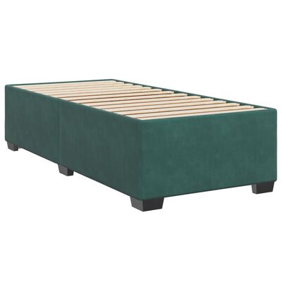 vidaXL Cama box spring con colchón terciopelo verde oscuro 80x200 cm