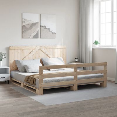 vidaXL Estructura de cama con cabecero madera maciza pino 180x200 cm