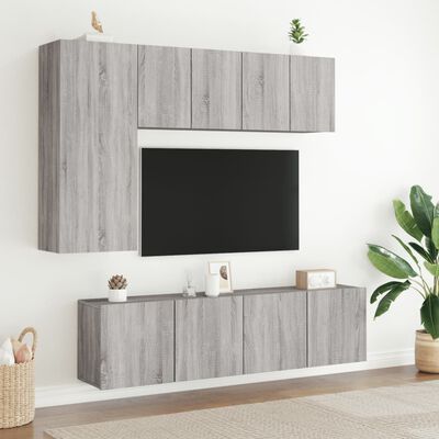 vidaXL Muebles para TV de pared 2 unidades gris Sonoma 60x30x41 cm