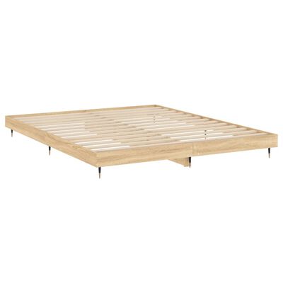 vidaXL Estructura de cama madera de ingeniería roble Sonoma 200x200 cm