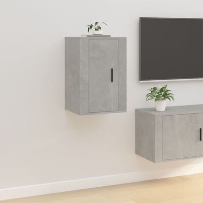 vidaXL Muebles para TV de pared 2 uds gris hormigón 40x34,5x60 cm