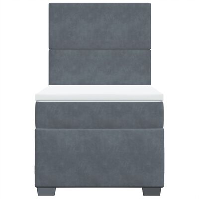 vidaXL Cama box spring con colchón terciopelo gris oscuro 90x190 cm