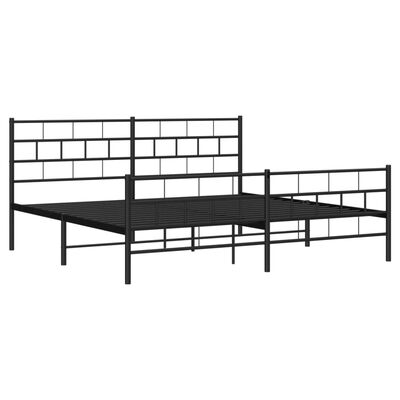 vidaXL Estructura cama sin colchón con estribo metal negro 193x203 cm