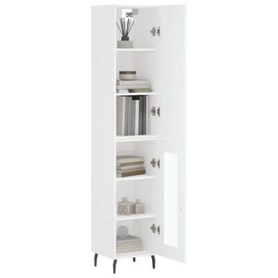 vidaXL Aparador alto madera contrachapada blanco 34,5x34x180 cm