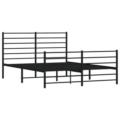 vidaXL Estructura cama sin colchón con estribo metal negro 160x200 cm