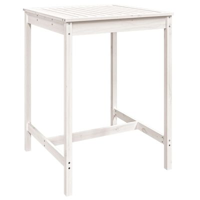 vidaXL Set de mesa y taburetes altos jardín 5 pzas madera pino blanco