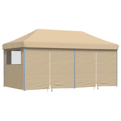 vidaXL Tienda de fiesta plegable Pop-Up con 4 paredes laterales beige