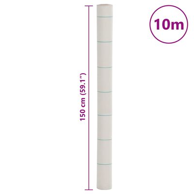 vidaXL Membrana de malezas PP blanca 1,5x10 m