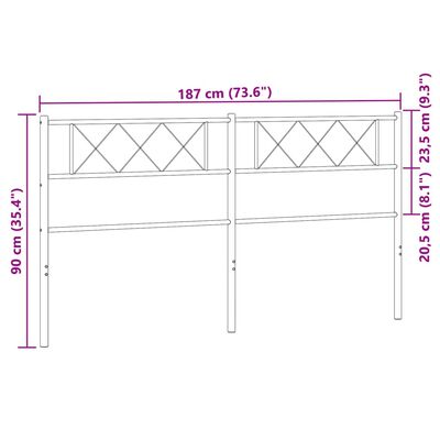 vidaXL Cabecero de metal blanco 180 cm