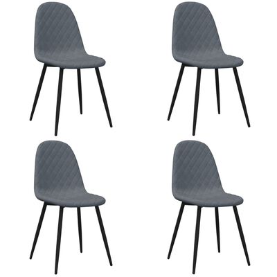 vidaXL Sillas de comedor 4 unidades terciopelo gris oscuro