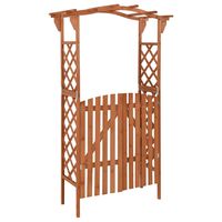 vidaXL Pérgola con puerta madera maciza de abeto 116x40x204 cm