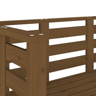 vidaXL Banco de jardín madera maciza pino marrón miel 111,5x53x71 cm