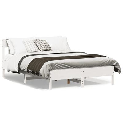 vidaXL Estructura de cama sin colchón madera de pino blanca 120x200 cm