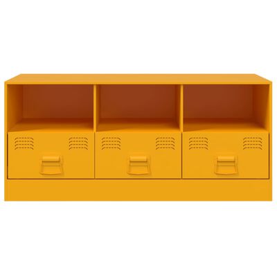 vidaXL Mueble para TV de acero amarillo mostaza 99x39x44 cm