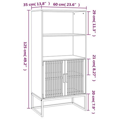 vidaXL Aparador alto madera contrachapada 60x35x125 cm