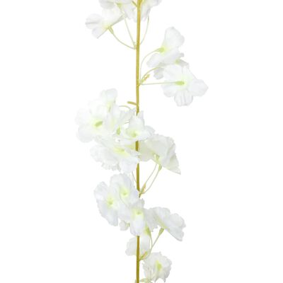 vidaXL Guirnaldas de flores de Navidad 6 uds blanco 180 cm