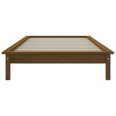 vidaXL Estructura de cama madera maciza pino marrón miel 75x190 cm