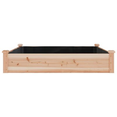 vidaXL Jardinera arriate con forro madera maciza abeto 120x60x25 cm