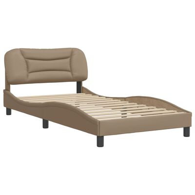 vidaXL Estructura cama sin colchón cuero sintético capuchino 100x200cm