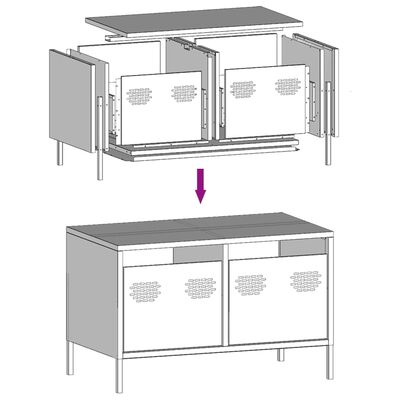 vidaXL Mueble para TV acero laminado en frío antracita 68x39x43,5 cm