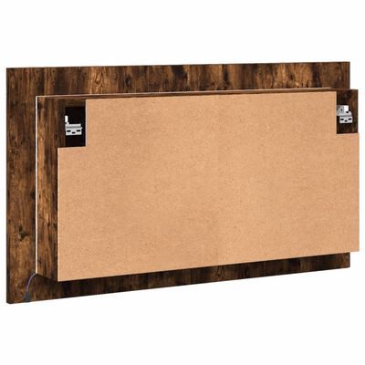 vidaXL Armario espejo de baño LED acrílico roble ahumado 80x12x45 cm