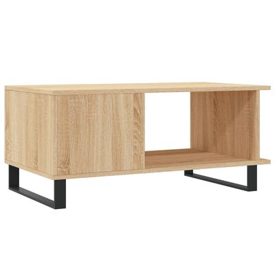 vidaXL Mesa de centro madera contrachapada roble Sonoma 90x50x40 cm