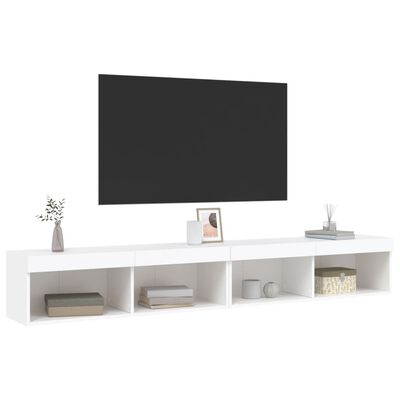 vidaXL Muebles de TV con luces LED 2 uds blanco 100x30x30 cm