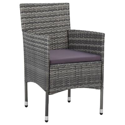 vidaXL Set de comedor de jardín 11 pzas ratán sintético gris