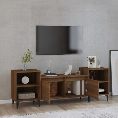 vidaXL Mueble para TV madera contrachapada marrón roble 160x35x55 cm