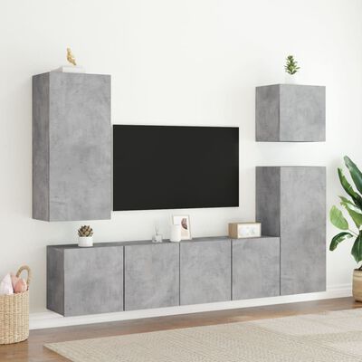 vidaXL Muebles para TV de pared 2 unidades gris hormigón 80x30x41 cm