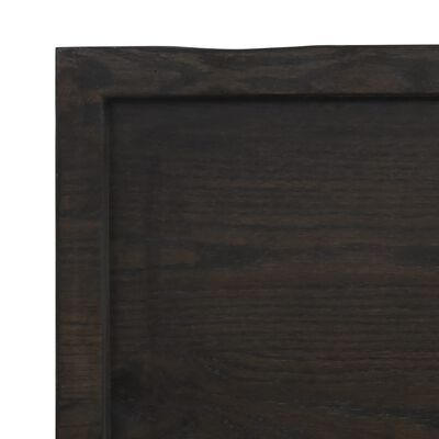 vidaXL Encimera baño madera maciza tratada marrón oscuro 80x40x(2-6)cm