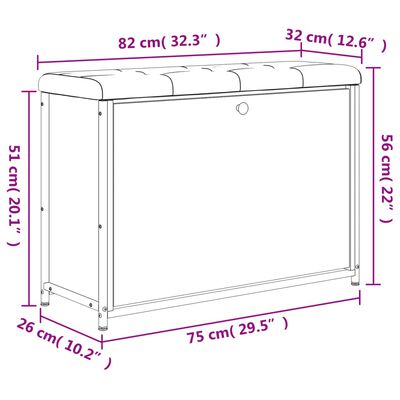 vidaXL Banco zapatero con cajón abatible roble marrón 82x32x56 cm