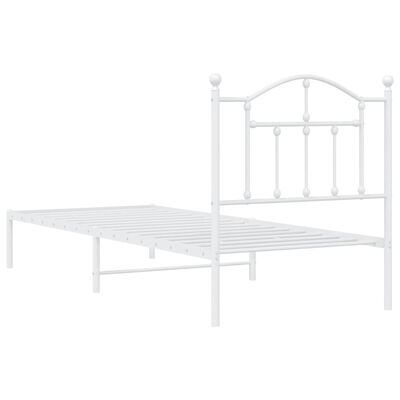 vidaXL Estructura cama sin colchón con cabecero metal blanco 90x200 cm