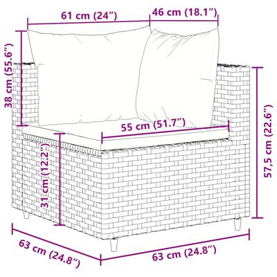 vidaXL Set muebles de jardín 6 piezas y cojines ratán sintético marrón