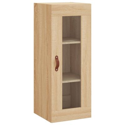 vidaXL Aparador de madera contrachapada roble Sonoma 34,5x34x180 cm