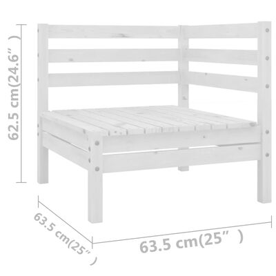 vidaXL Juego de muebles de jardín 6 piezas madera maciza pino blanco