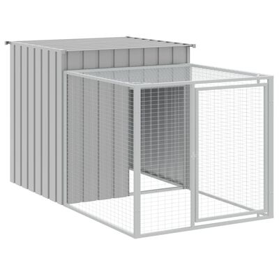 vidaXL Gallinero con corral acero galvanizado gris claro 110x813x110cm